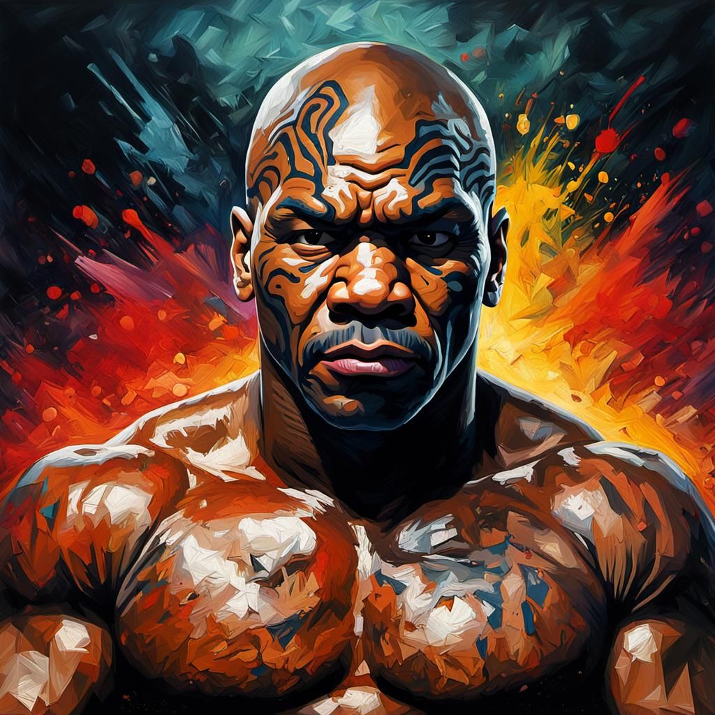 Grotesque Mike Tyson as Impressionist Masterpiece