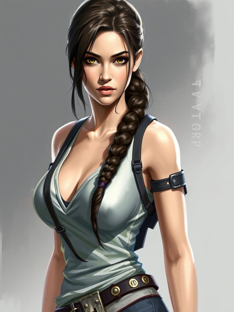 Lara Croft Concept Art in Jungle Temple