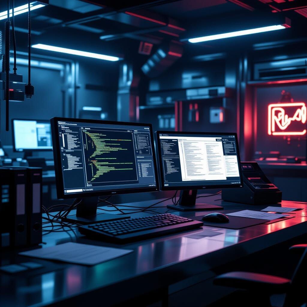 Dystopian Lab: Military Files in a Futuristic Style