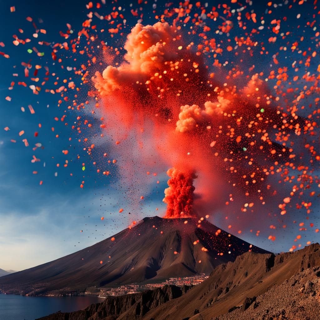 Vesuvius Erupts Confetti: A Whimsical Volcano Scene