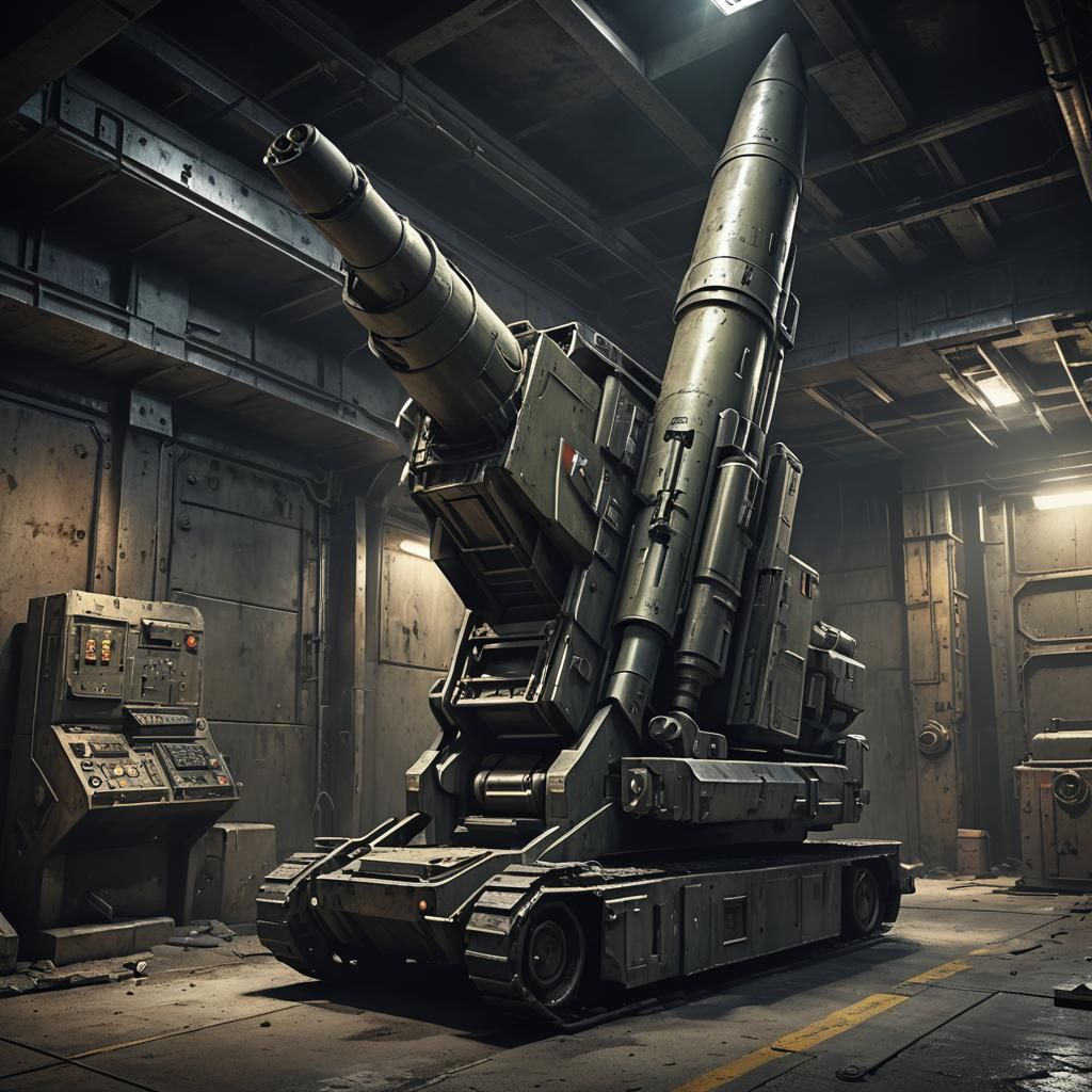 Military Missile Launcher Concept Art in Bunker