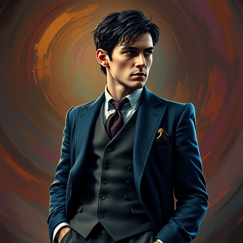 Confident Thomas Shelby in 3-Piece Suit, Birmingham Post-War