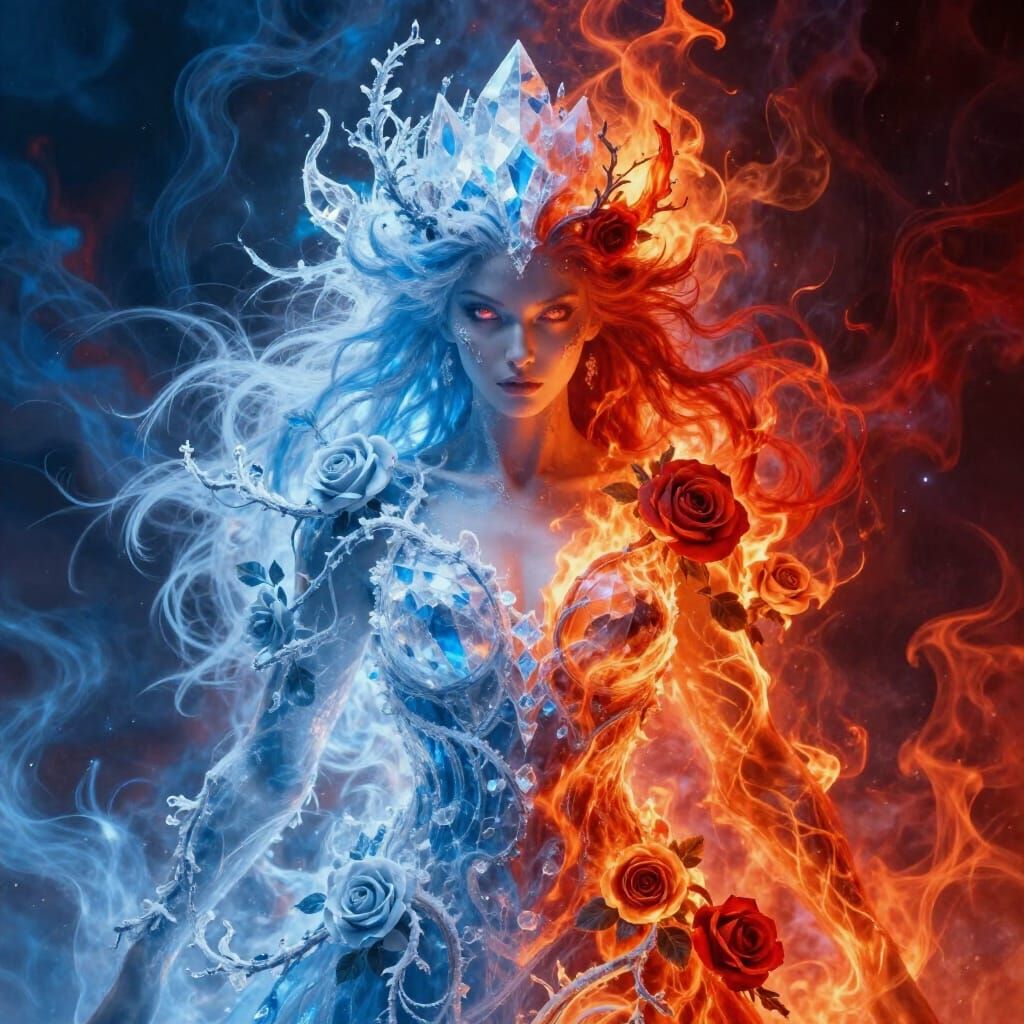 Ethereal Goddess of Ice Fire and Love