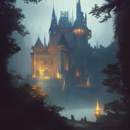 Mystical Castle in Dark Fantasy Concept Art