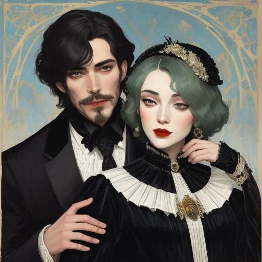 Handsome Vampire Portrait in Expressionist Style