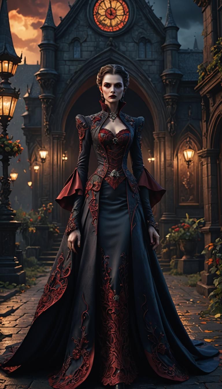 Elegant Vampire in Evening Wear: Fantasy Art