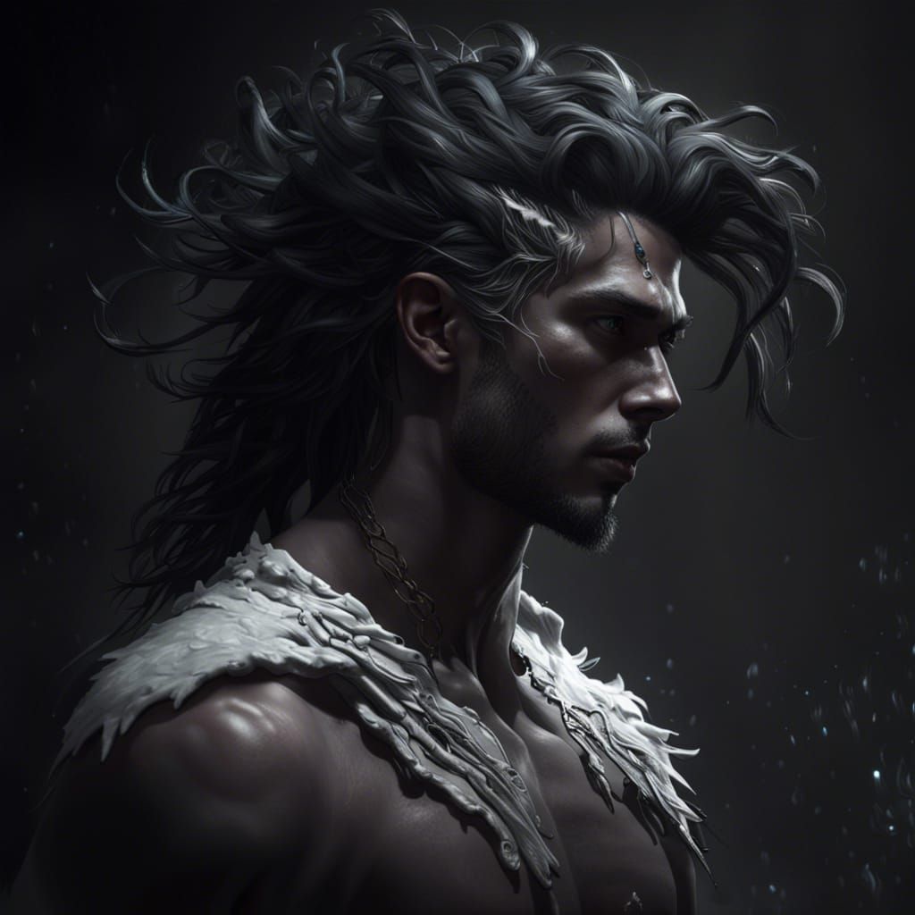 Photographer with White Hair: Dark Fantasy Concept Art