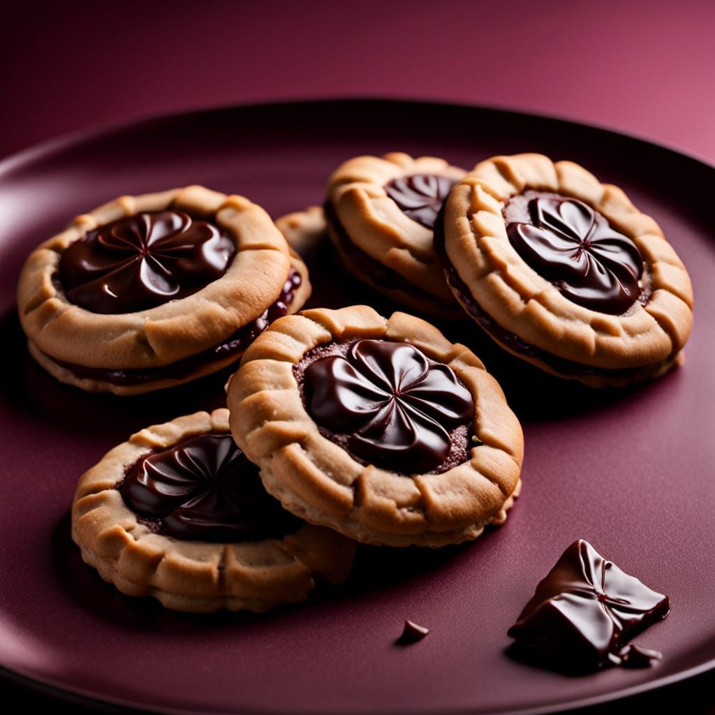 Delicious Homemade Cookies in Warm Burgundy Lighting