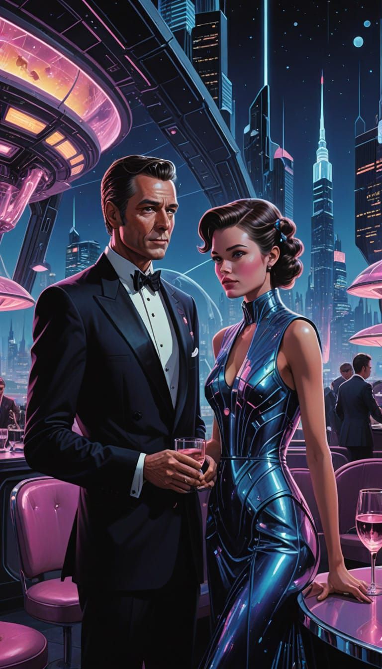 Aliens Dine in Retro-Futuristic Elegance