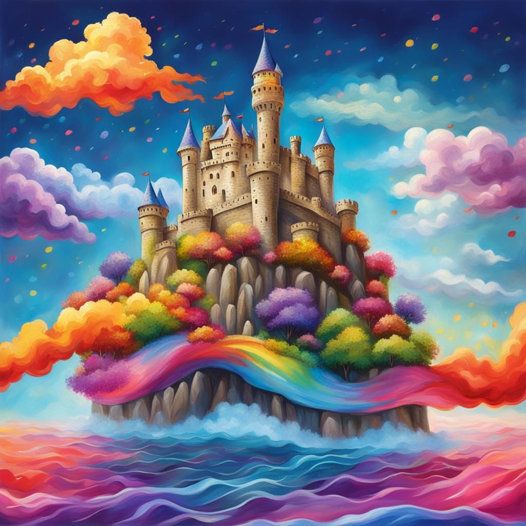 Sparkling Sky Castle on a Cloudscape