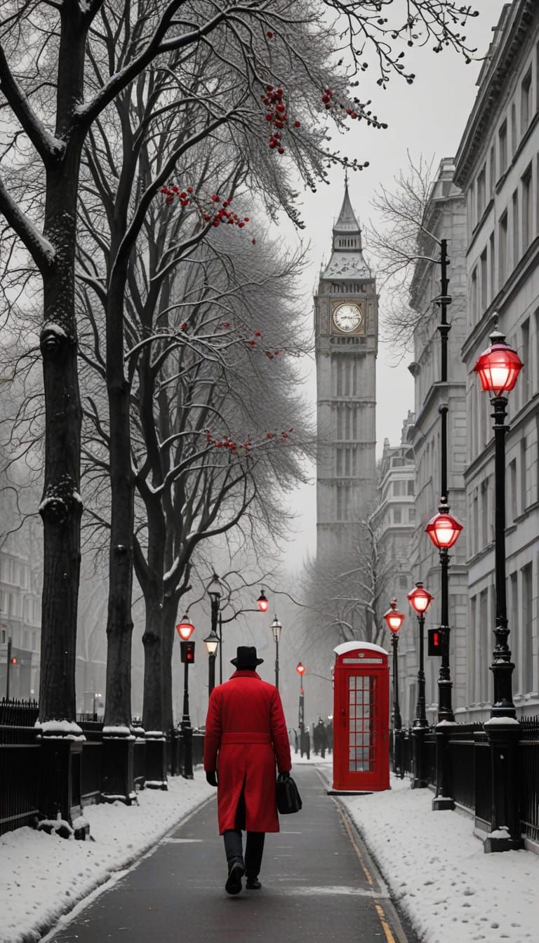 Winter London in Muted Monochrome