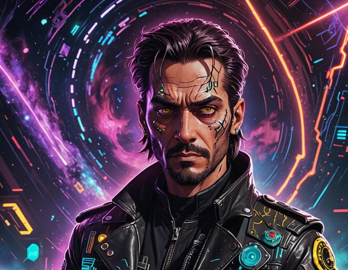 Galactic Wanted Poster: Notorious Space Pirate in Retro Sci-...