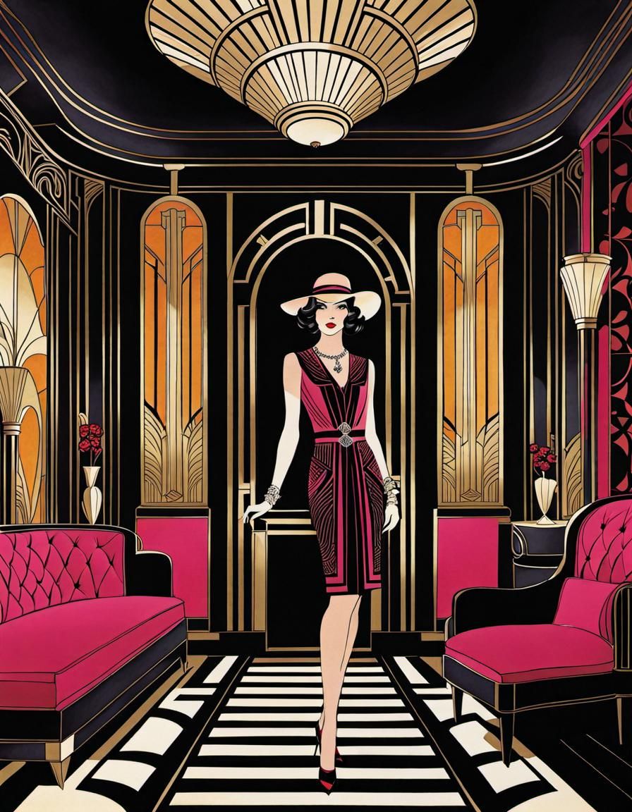 Pink Lady Art Deco