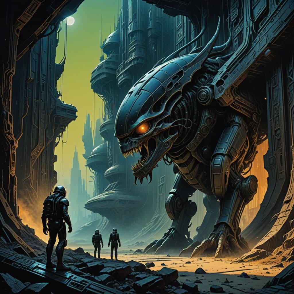 Reptilian Warriors in Cosmic Expanse