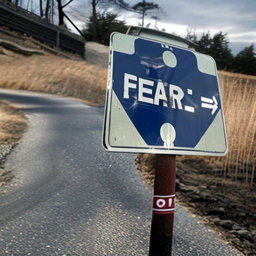 Conceptual "Fear" Warning Sign Art