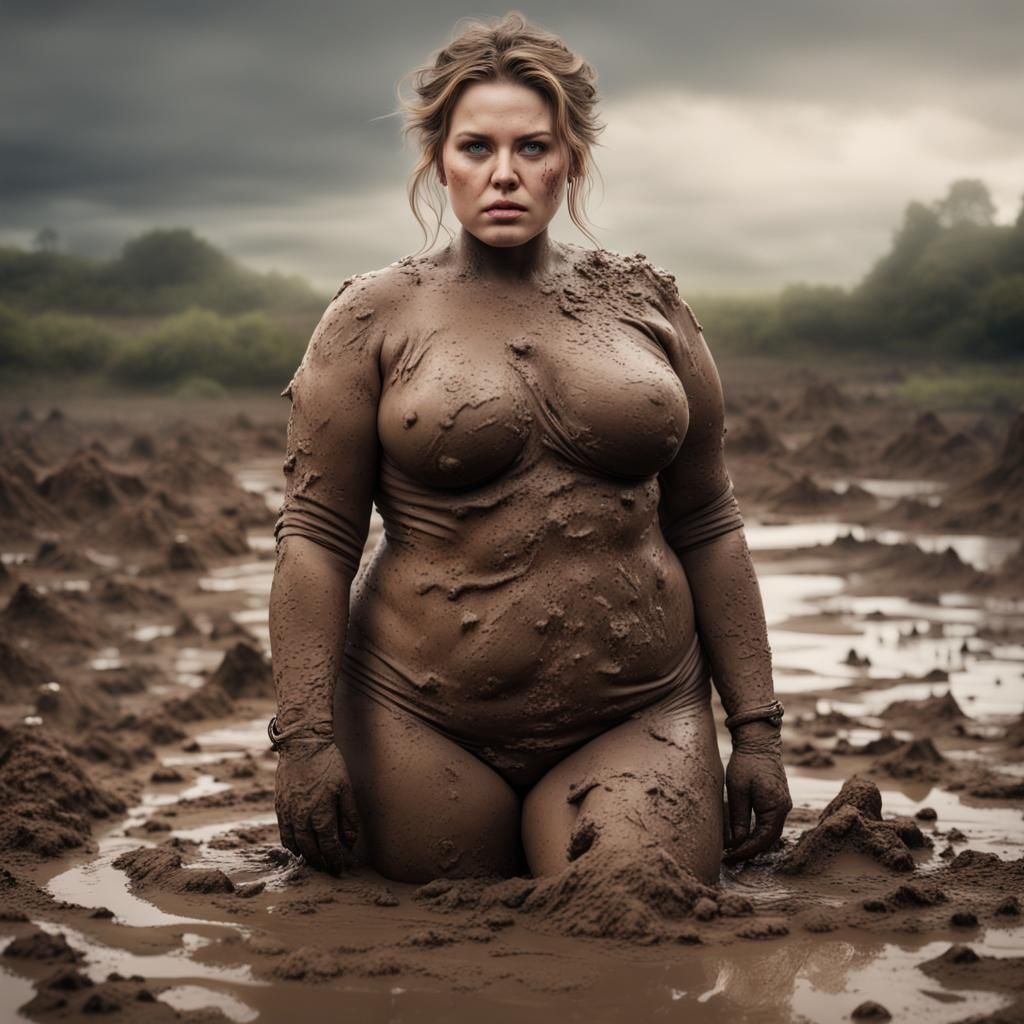 Chubby Model Covered in Mud: Digital Matte Painting