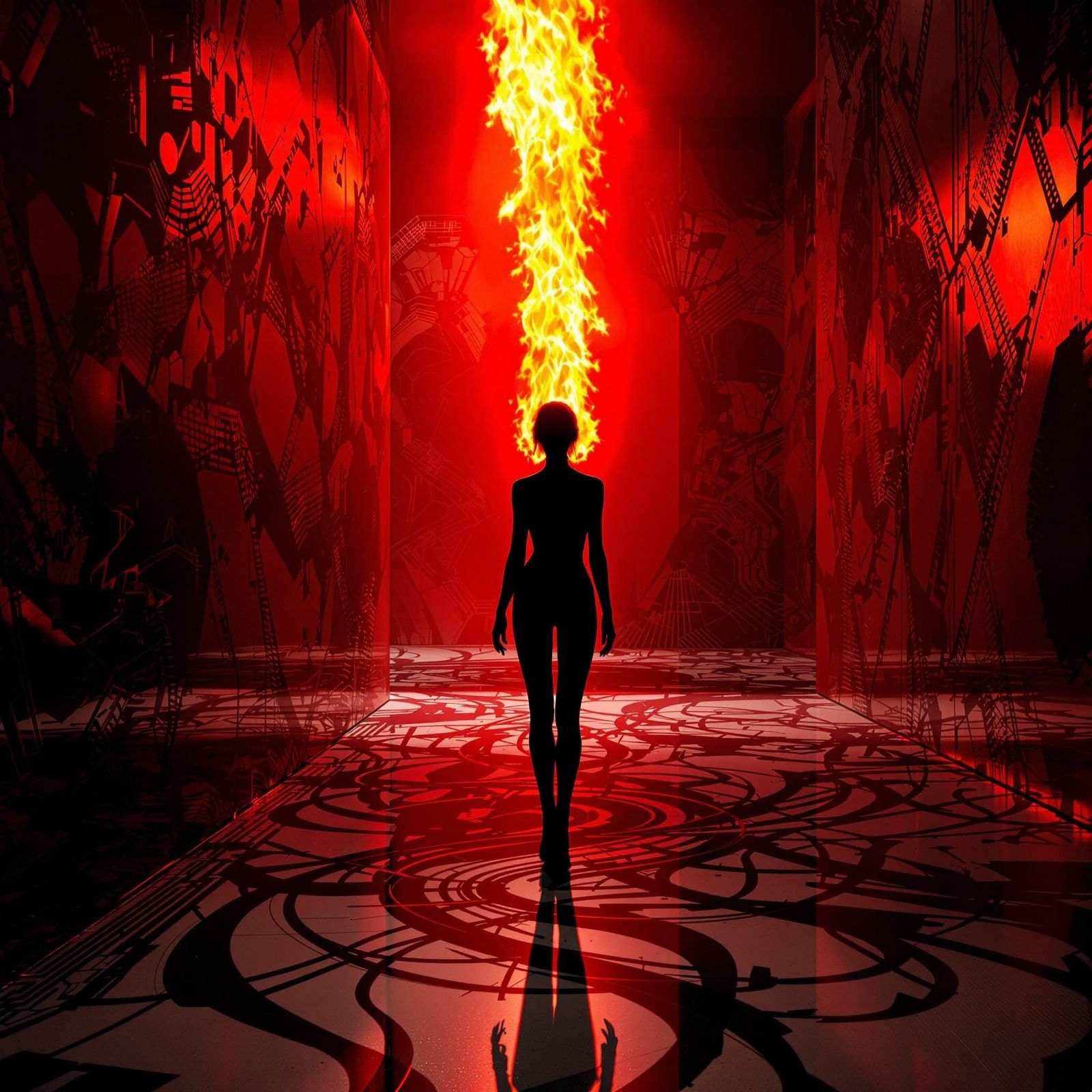 Surrealist Goddess in Cyberpunk Hues