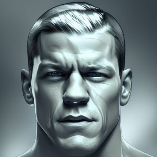 Hyperdetailed Portrait of John Cena in Art Nouveau Style