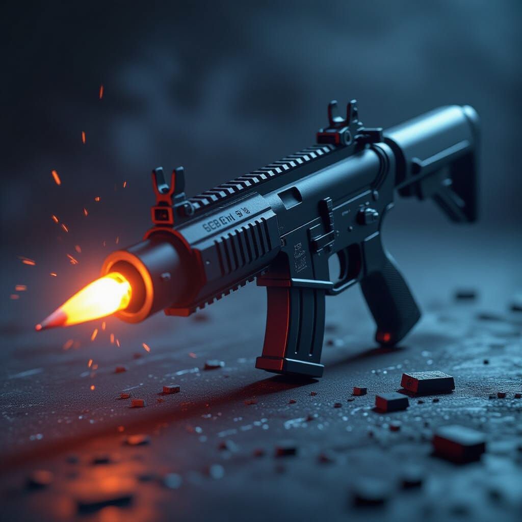 Pencil Becomes Futuristic Submachine Gun