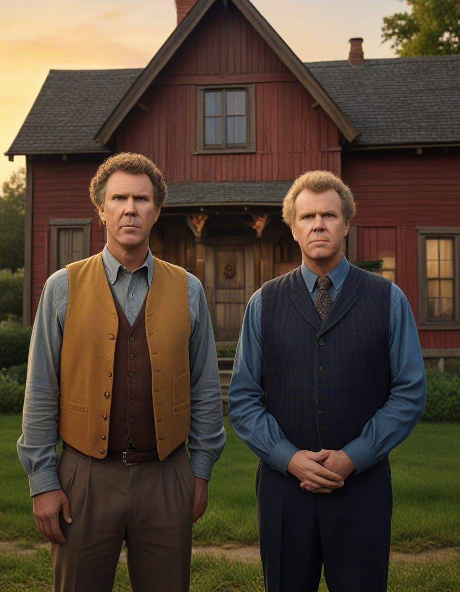Will Ferrell and John C. Reilly in a Photorealistic Gothic F...