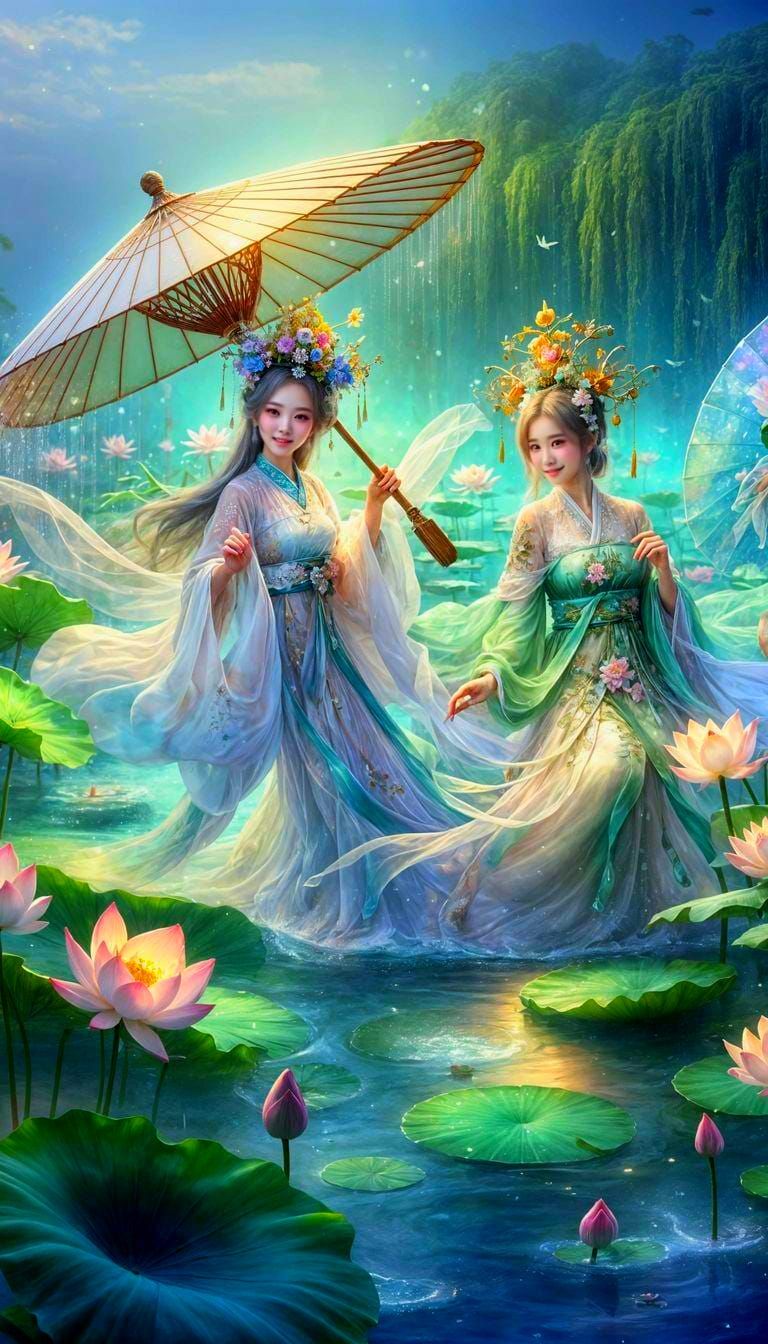 Celestial Maidens of jade Lotus Lake