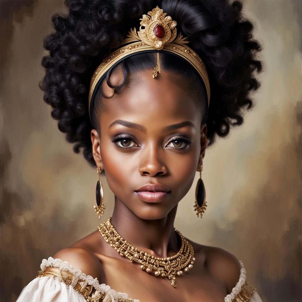 Portrait Celebrating the Nobility of Black Womanhood