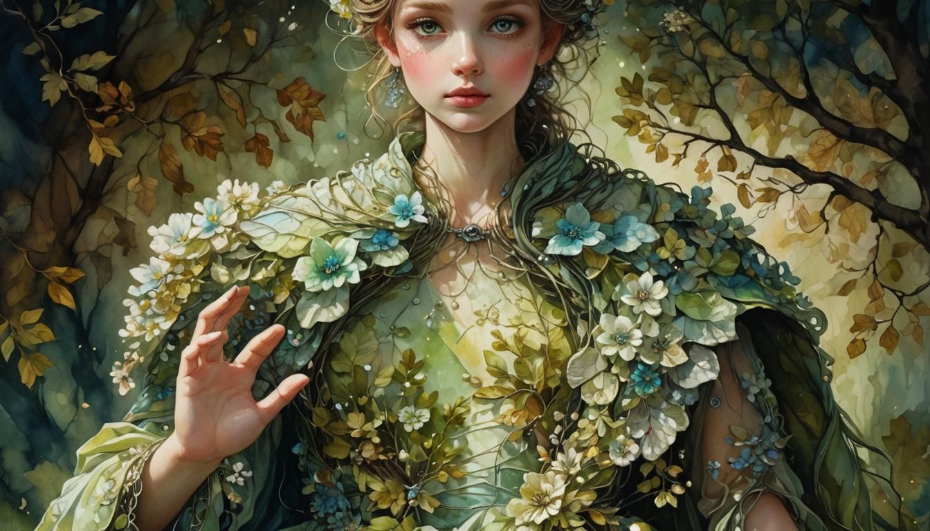 Botanical Fairy with Intricate Wire Details