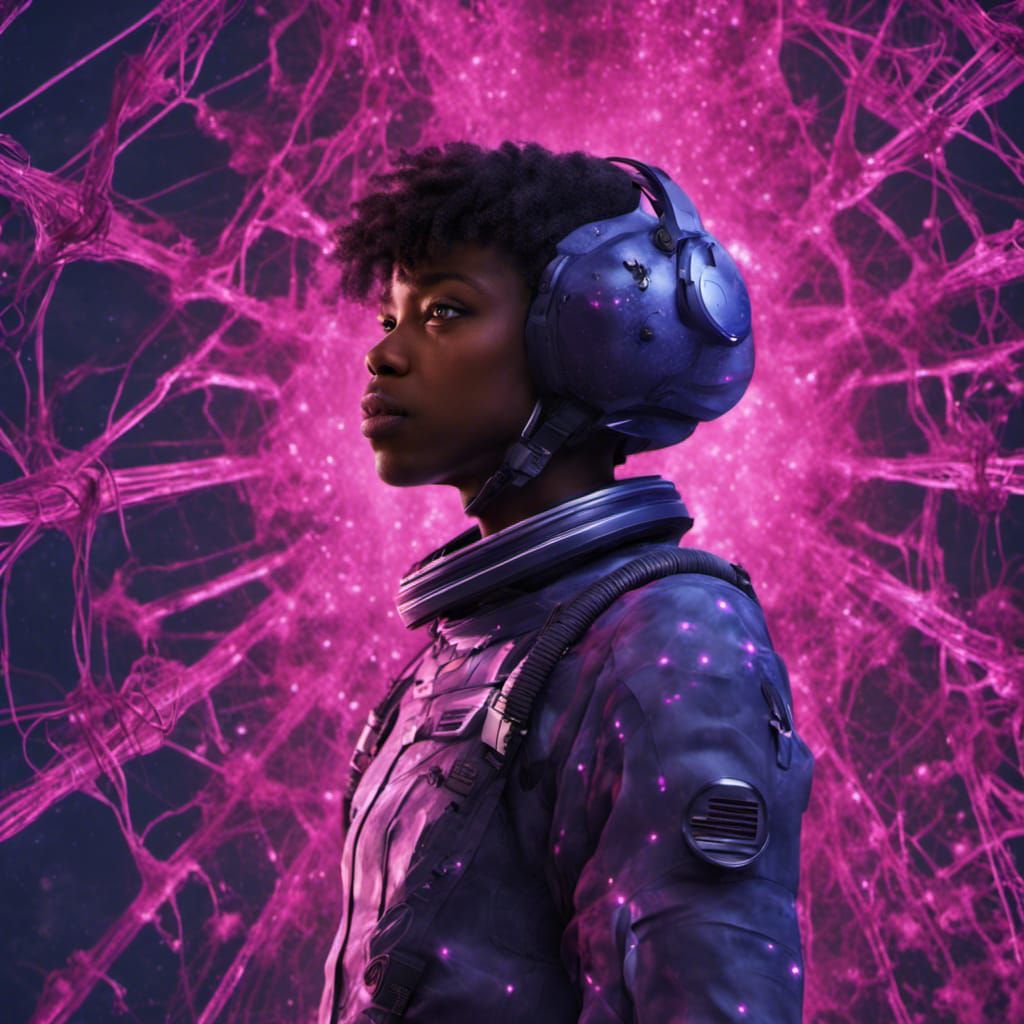 Teen in Neural Network Space Suit: Photorealistic Art