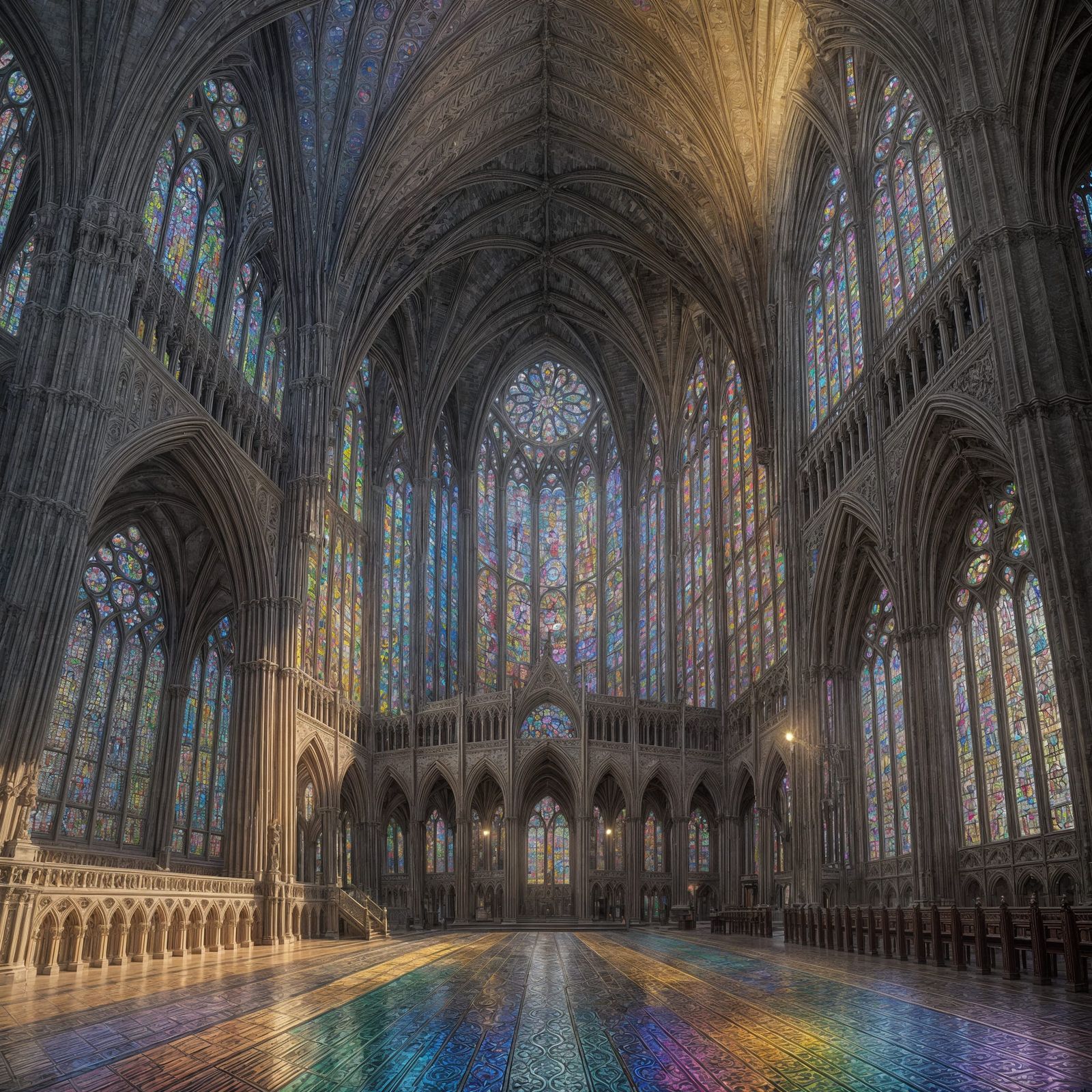 Realistic Gothic Cathedral Rainbow Masterpiece in Cinematic ...