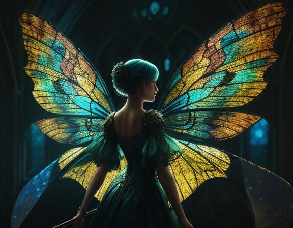 Fairies with Stained Glass Wings in HDR