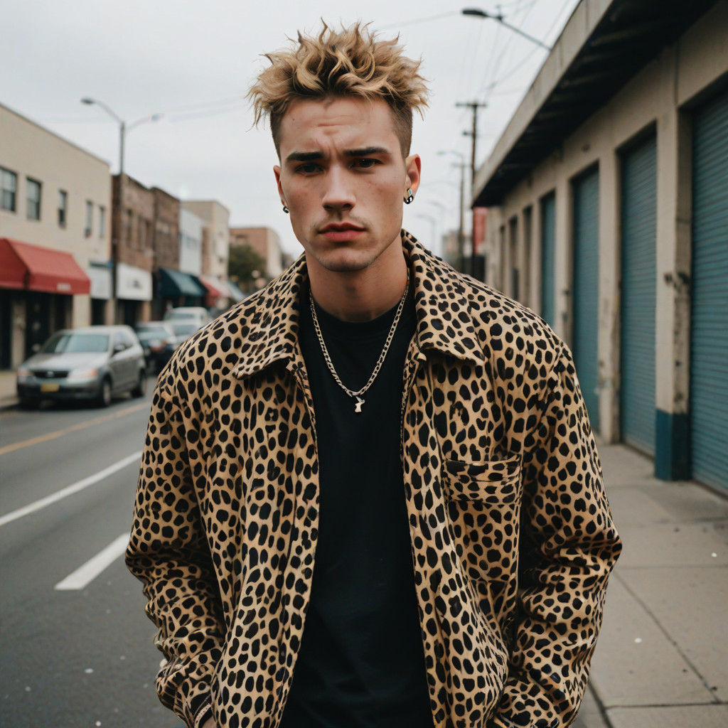 Grunge Guy in Cheetah Print Chic