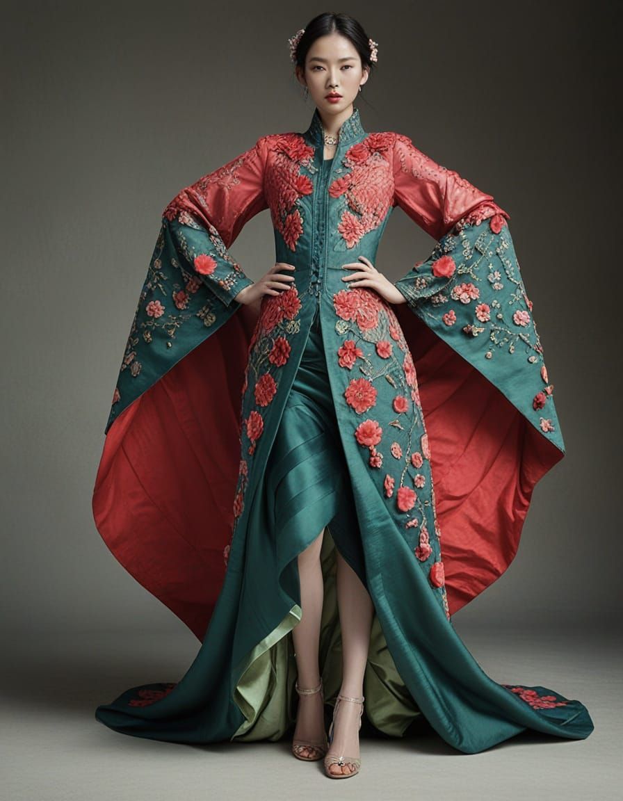 Ethereal Korean Couture Portrait in Soft Pastels