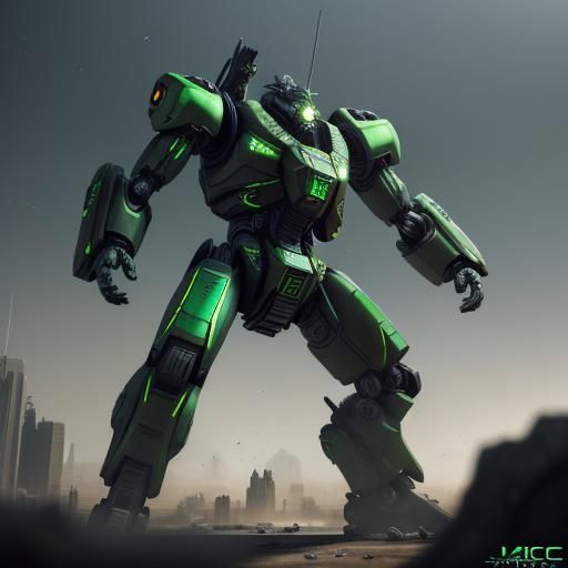 Futuristic UNSC Urban Mantis Mech in Sci-Fi Style