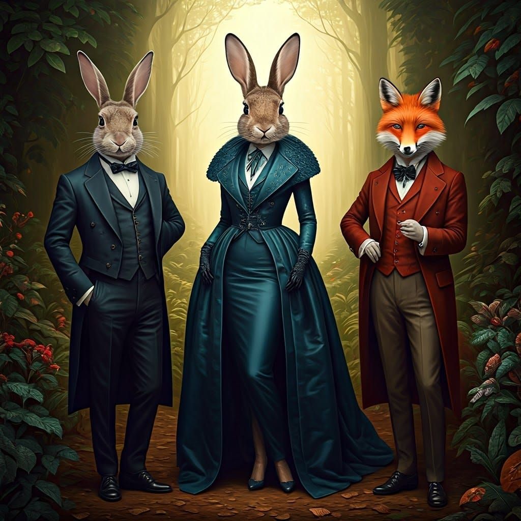 Forest Creatures in High-Fashion Ensembles