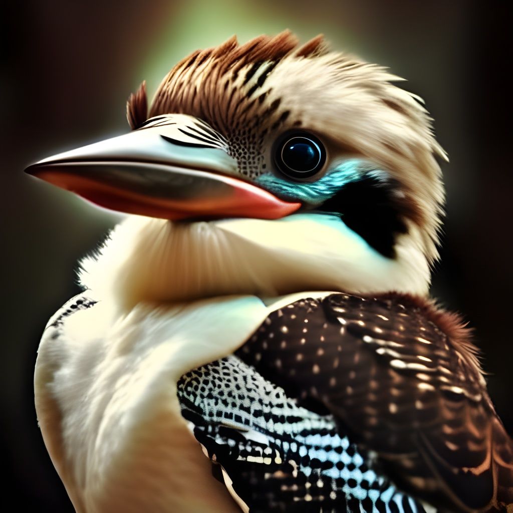 Adorable Baby Kookaburra in Digital Painting