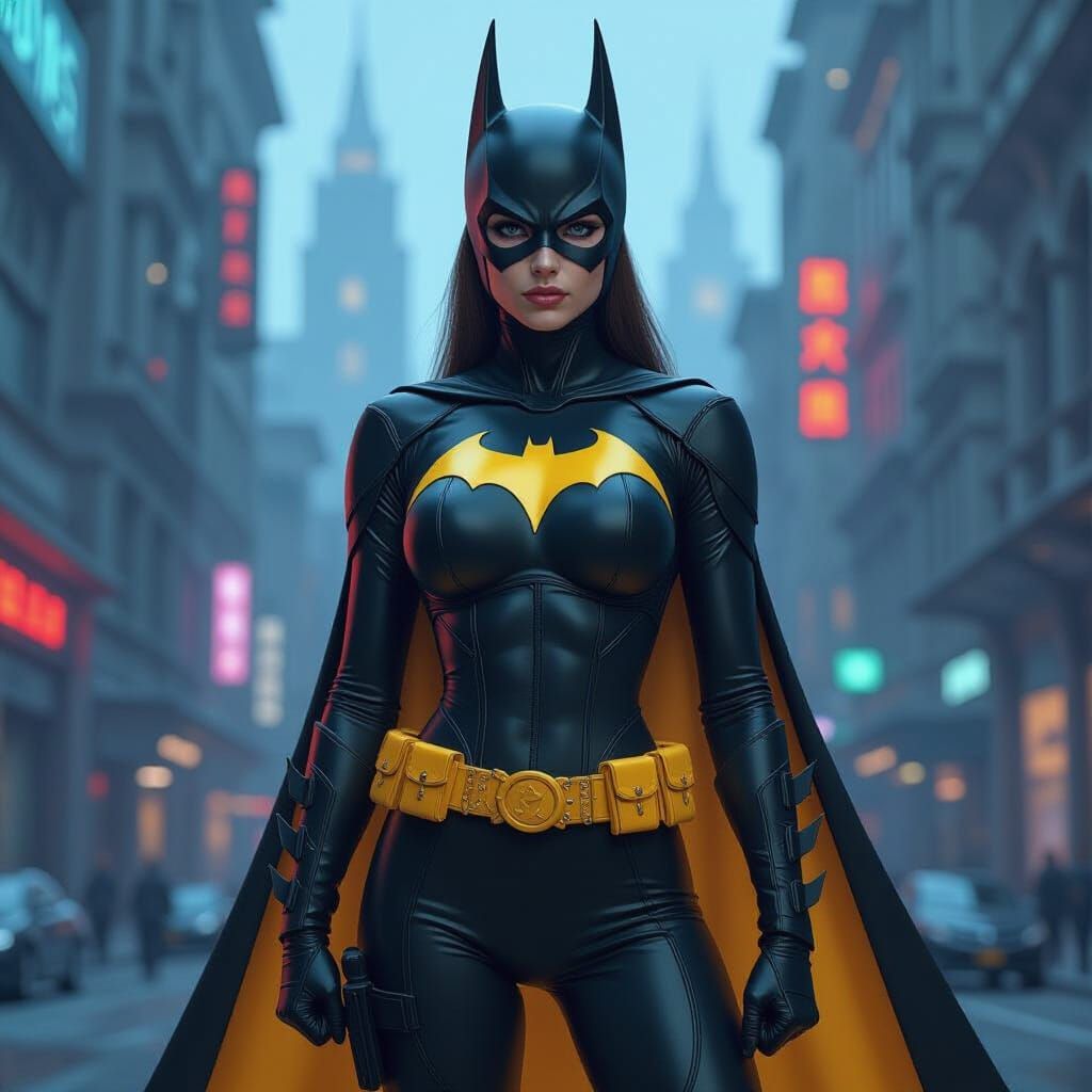Batgirl in Futuristic Gotham: Cinematic Concept Art