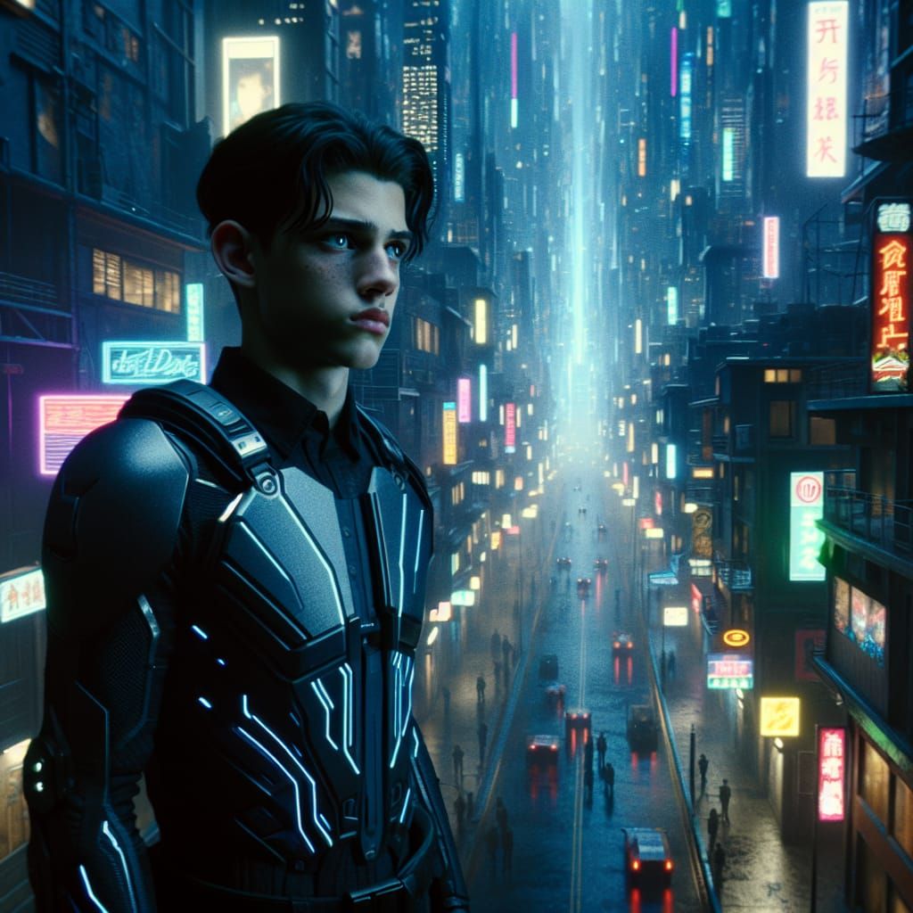Futuristic Judge Embarks on First Patrol in Neon City