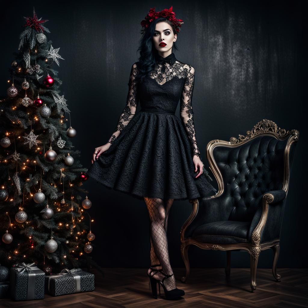 Gothic Christmas: Edgy High-Fashion Photo