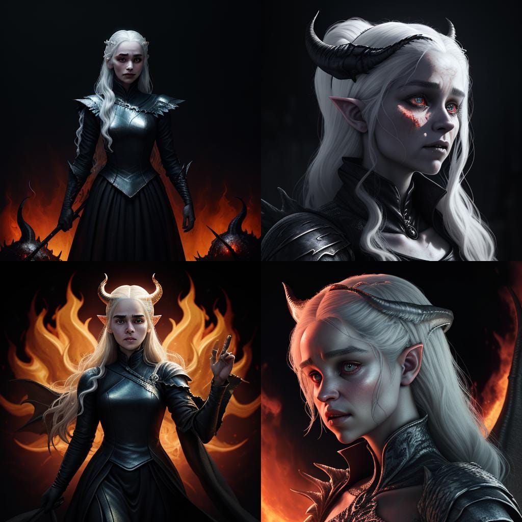 Daenerys Targaryen as Devil in Lavish 3D Render