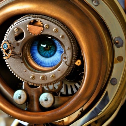 Glass Eyes with Steampunk Engine