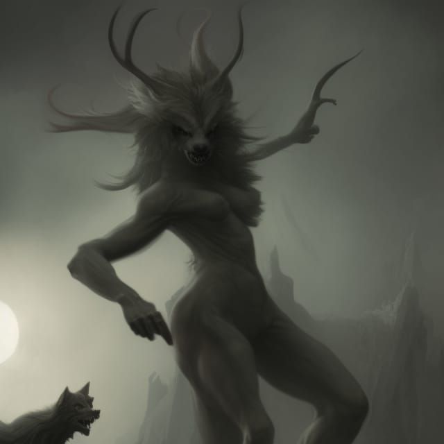 Ethereal Elf Werewolf in Dark Fantasy Style