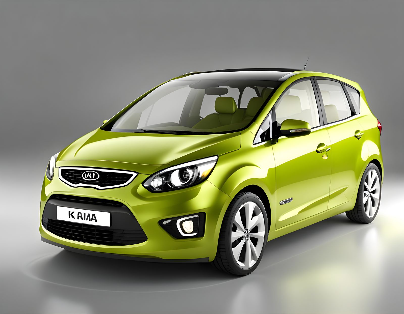 Lime Yellow 2012 Kia C-Max Render