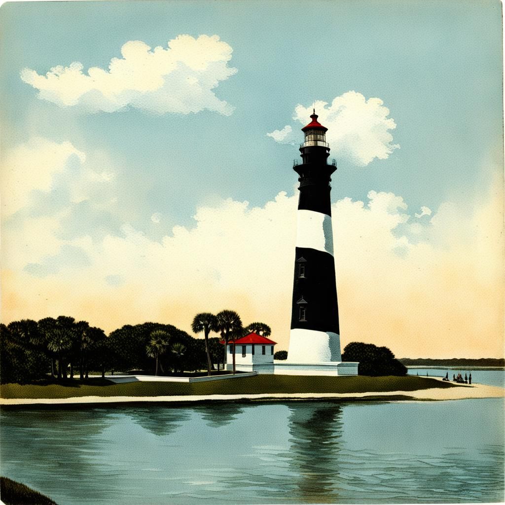 St. Augustine Lighthouse Vintage Postcard