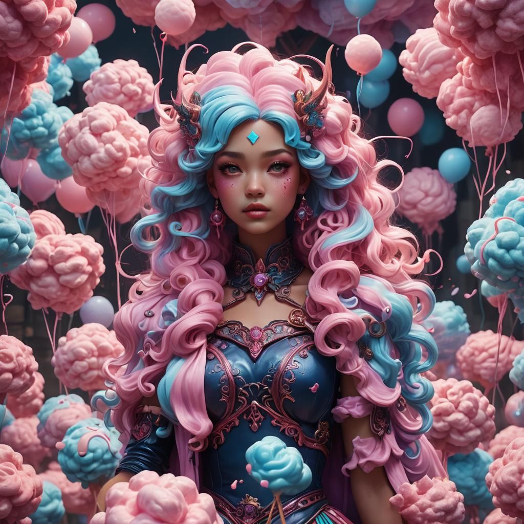 Fantastical Cotton Candy Nymph in Detailed Matte Painting
