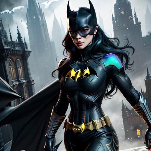 Athletic Batgirl in Underground Comic Style