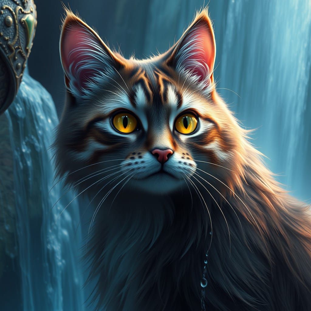 Fantastical Feline Realm in Vivid Colors