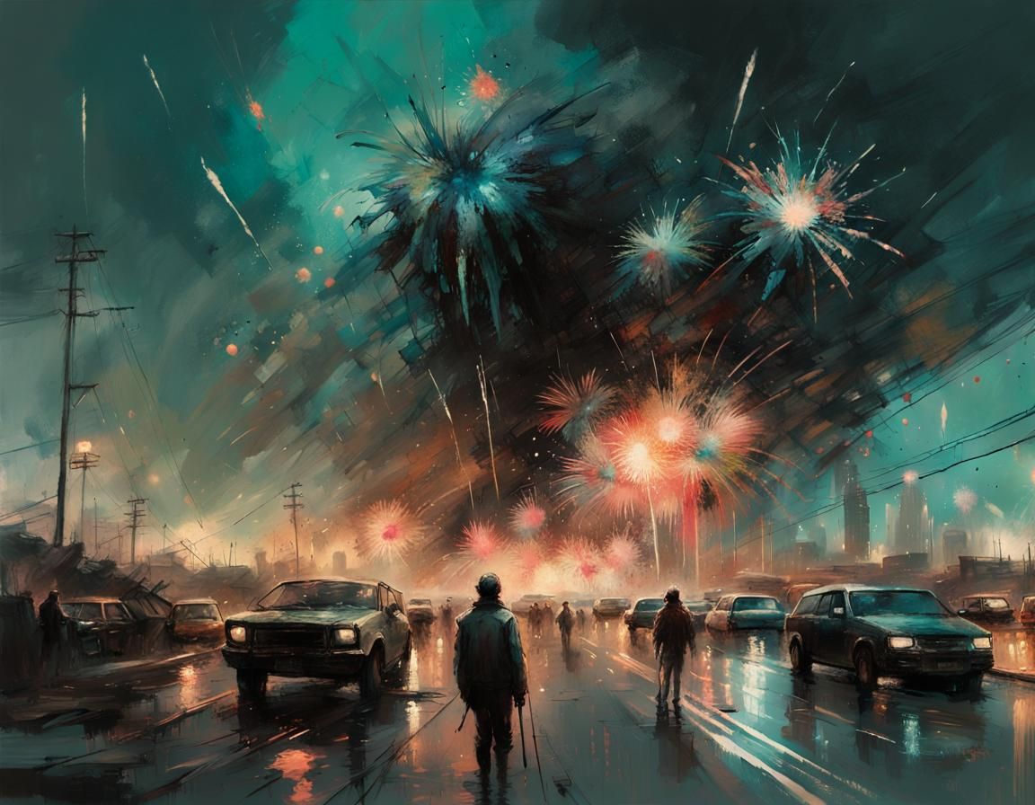 Panoramic apocalyptic carnage