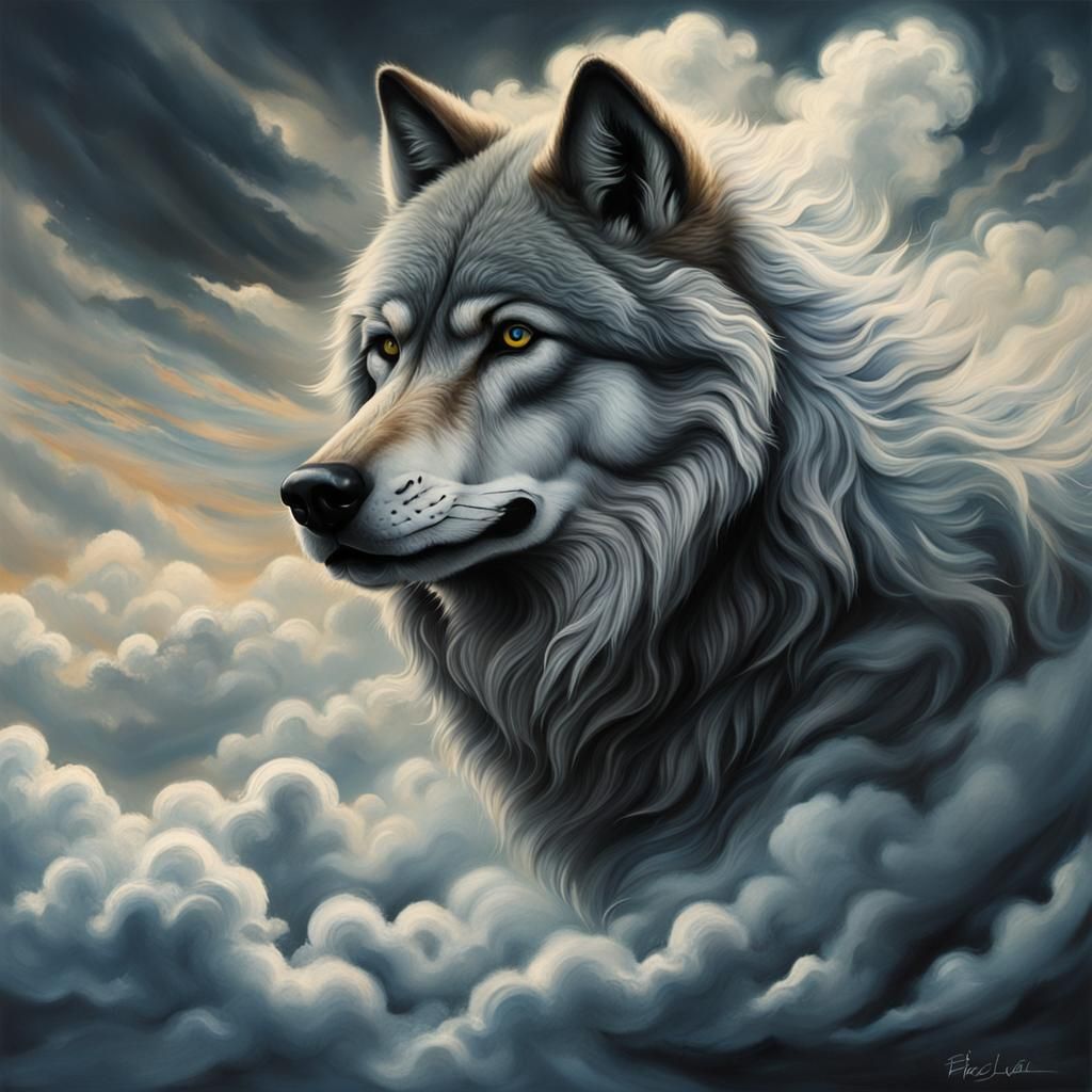 Epic Realism: Wolf of Wind and Clouds