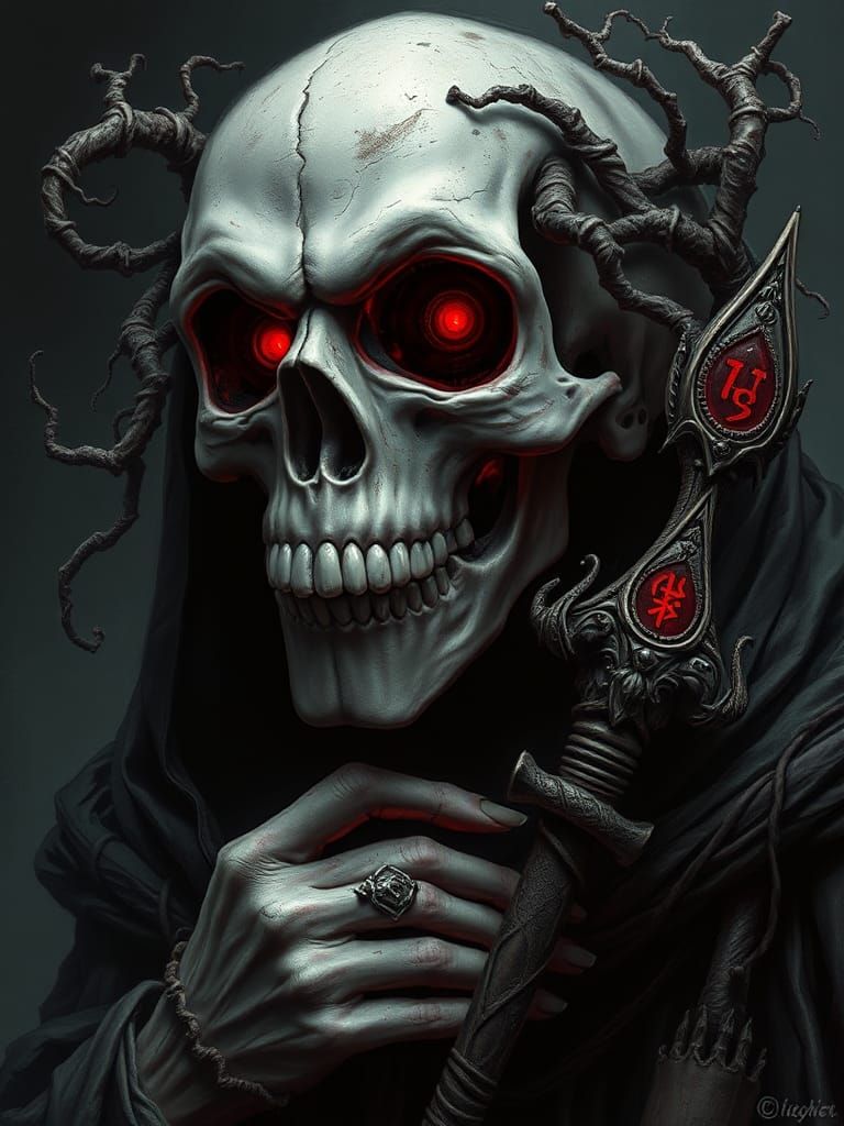 Orc Skull Portrait in Dark Mystical Style