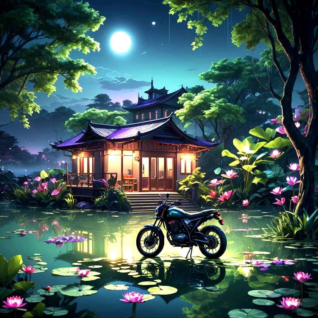 Lake House with Motorcycle in Unreal Engine 5